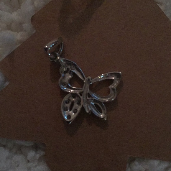 Sterling silver butterfly CHARM with clear stones - Picture 2 of 3